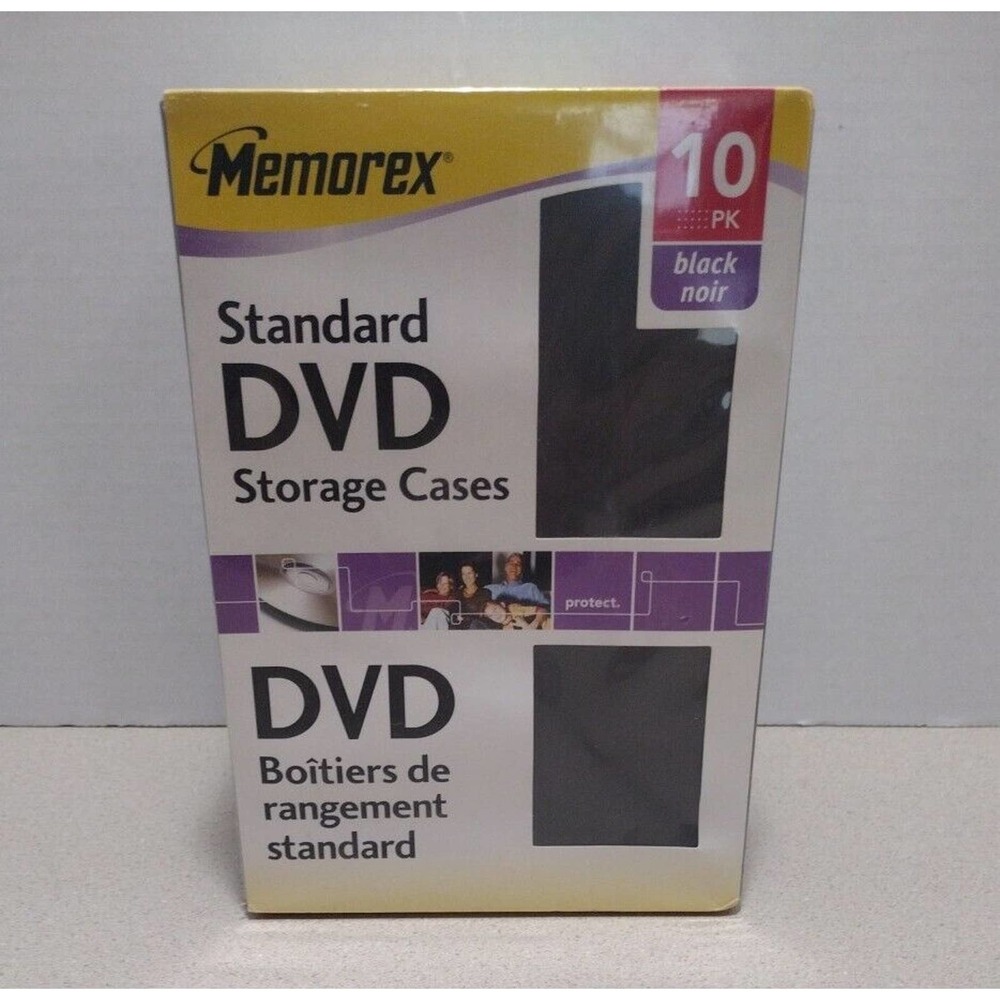 Memorex Standard DVD Cases for DVDs BlueRays and Video Games - 10 Pack